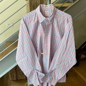 Brooks Brothers Button Down Shirt. XL. Red / White / Blue check.